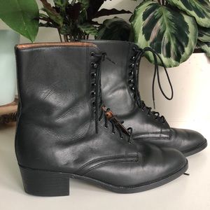 Black Lace-Up Boots (witchy)